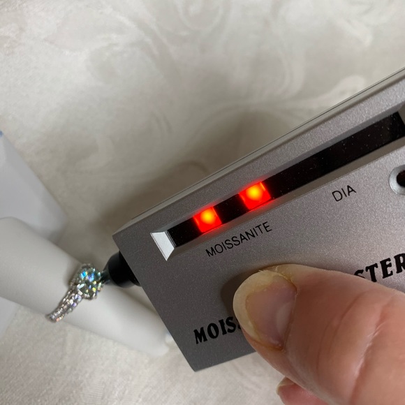 2.0 Carat Ice Blue Moissanite Ring - Picture 11 of 15